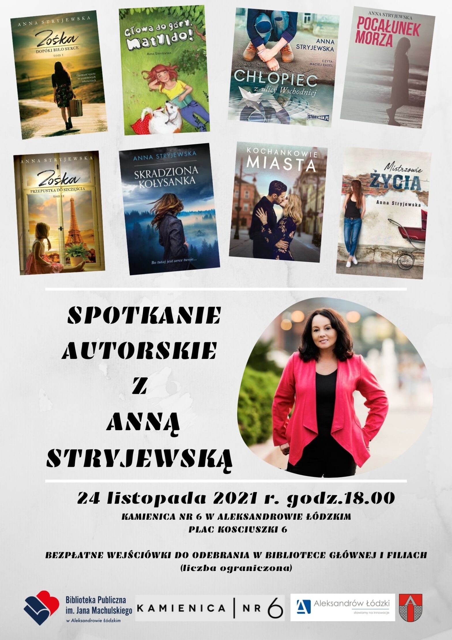 plakat promujący spotkanie z Anną Stryjewską