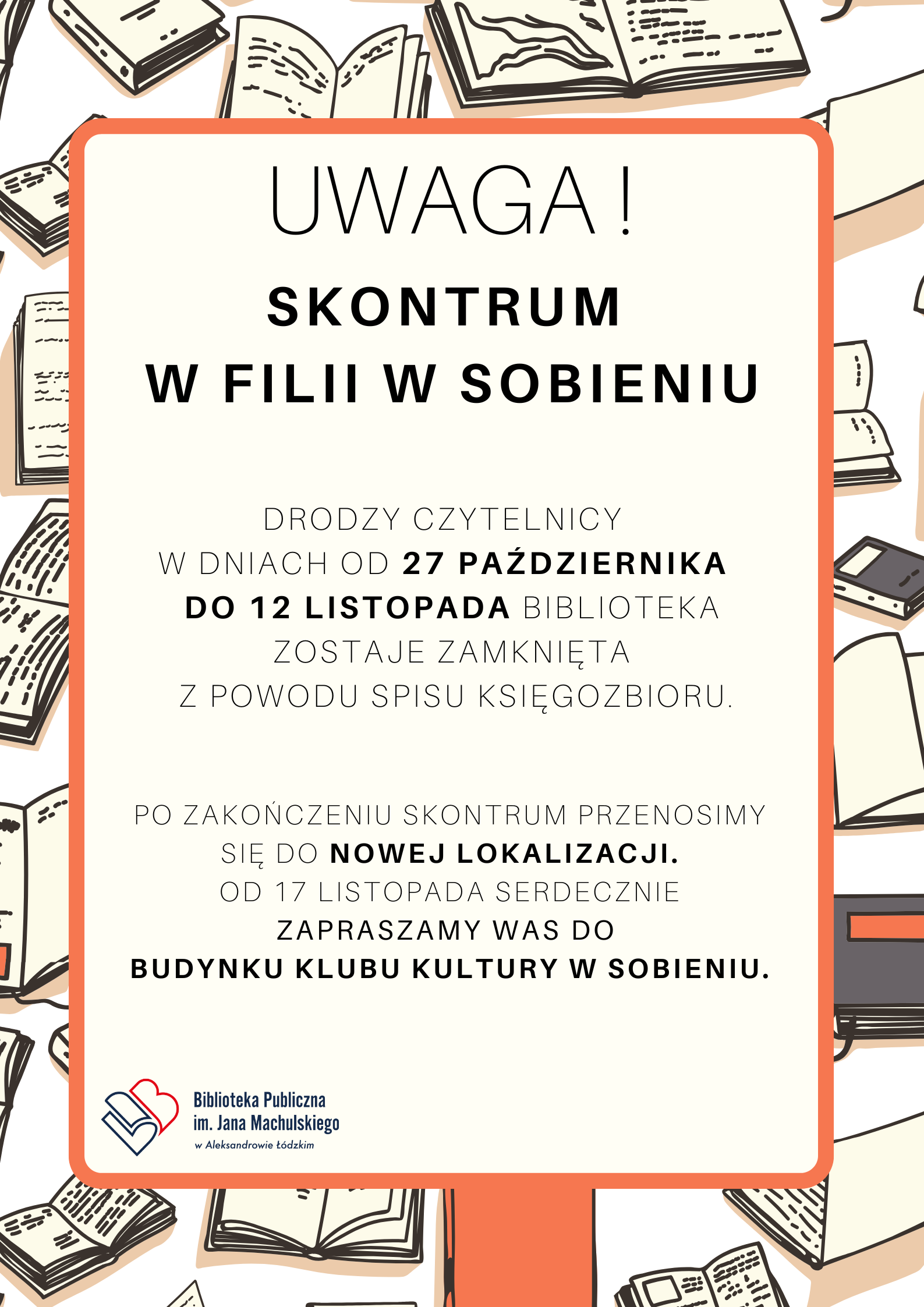 Spis księgozbioru w Filii w Sobieniu