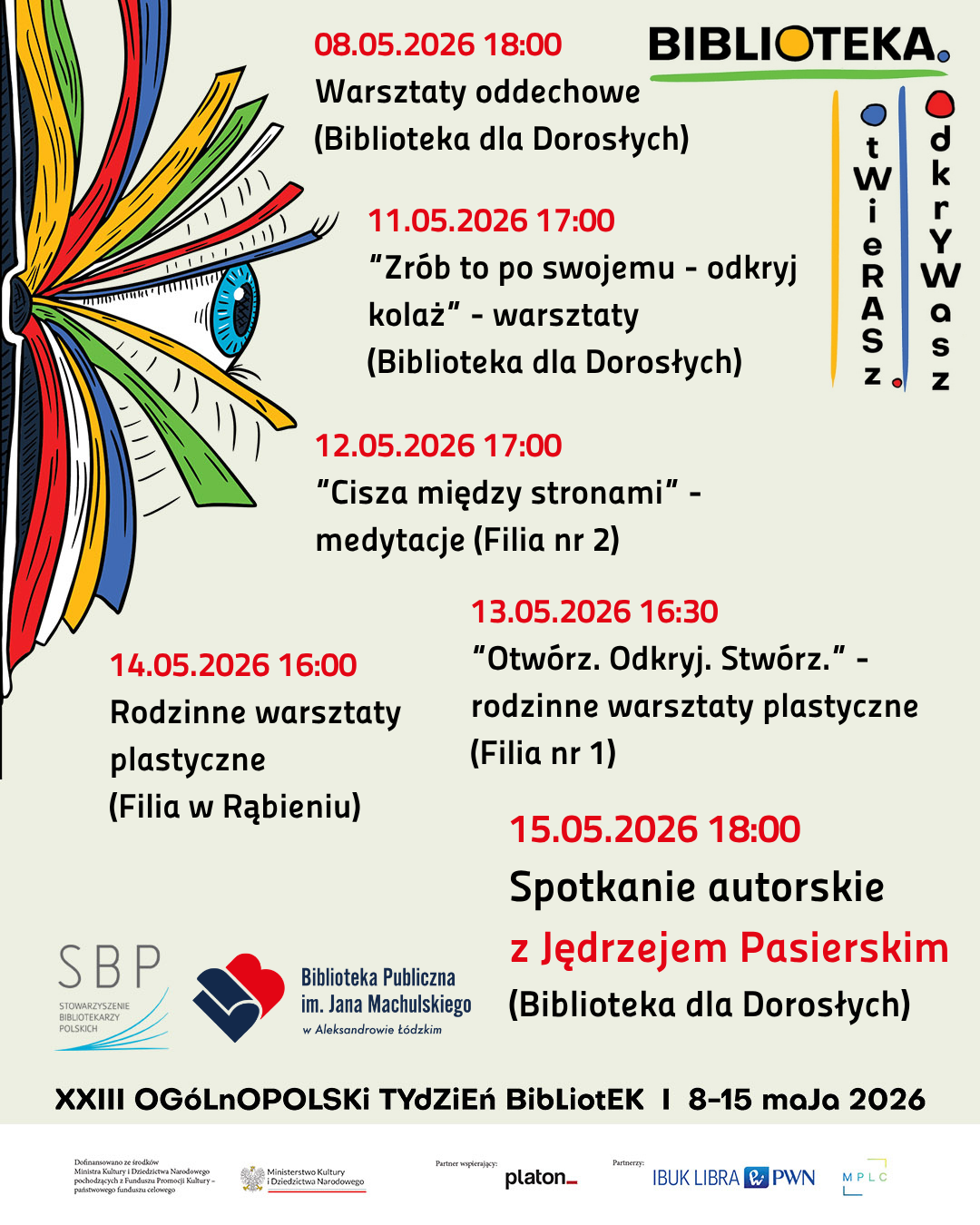 plakat promujący Tydzień Bibliotek