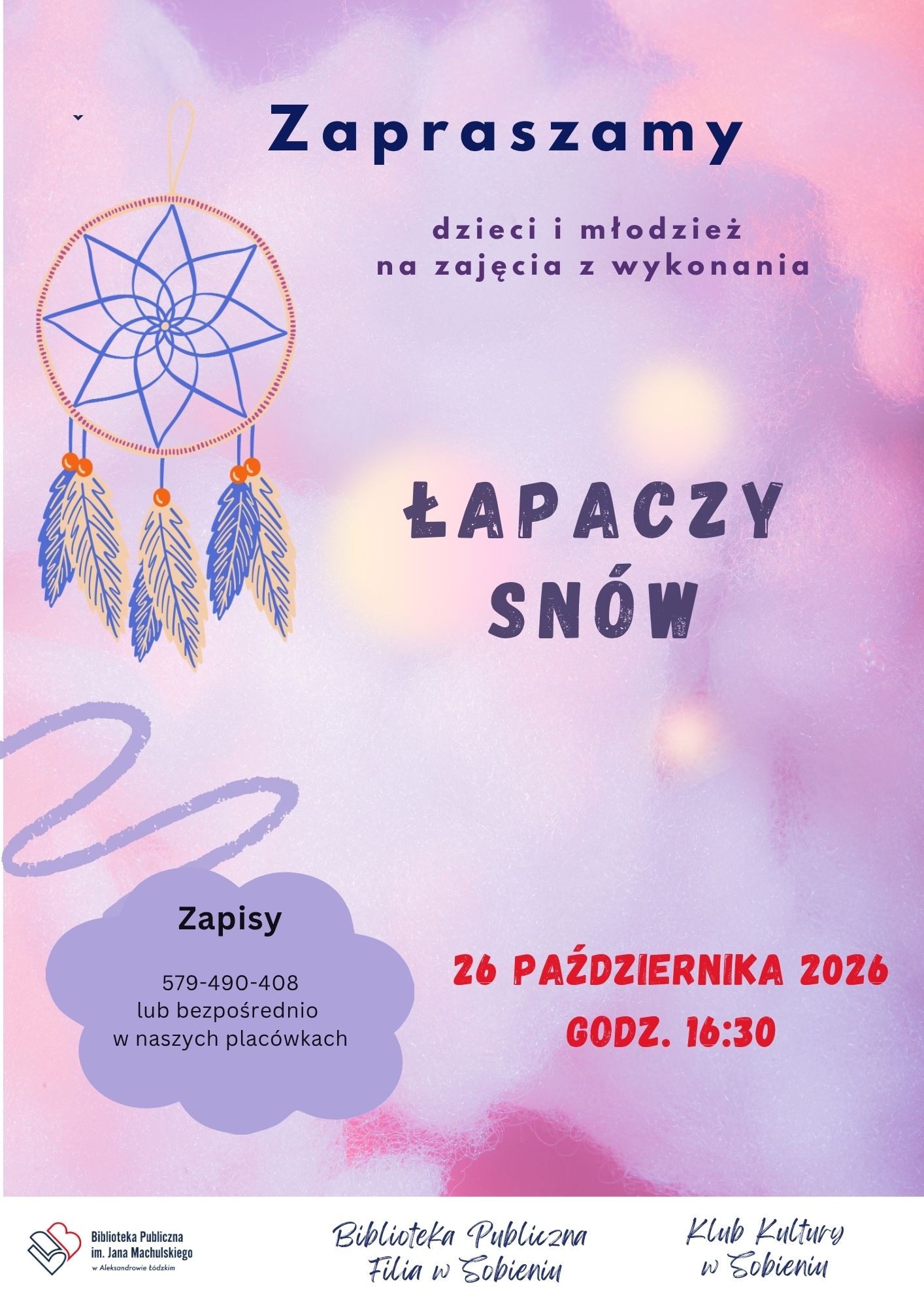zaproszenie na zajęcia z łapaczy snów
